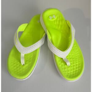Under Armour Women's Ignite Pro Marabella Flip Flops in High-Vis Yellow Sz 6